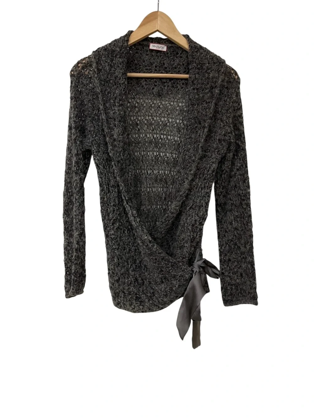 Y2K Max & Co. Tricot Brown Wrap Sweater